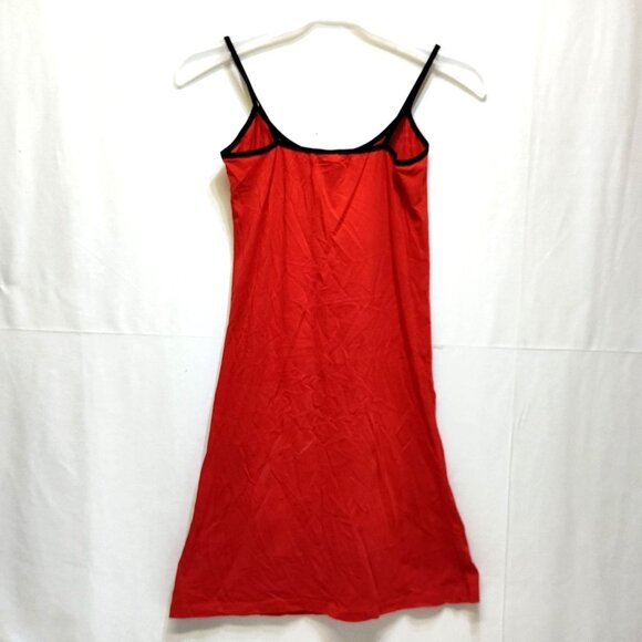 Nicoletta Amor Nightgown Size Large Red Cartoon Bear w/ Black Straps 90% Cotton - Picture 2 of 7